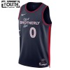 NBA Børn Trøje Philadelphia 76ers Tyrese Maxey 2023-24 Nike City Edition Navy Swingman